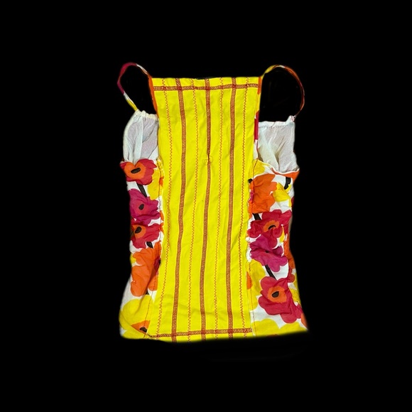 Vintage Y2K Floral Pattern Tank Top with Ruching - Picture 3 of 4